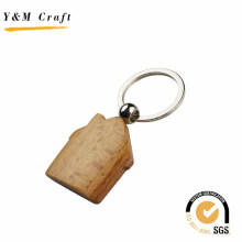 Newest Design Logo House Wooden Metal Keyring with High Quality